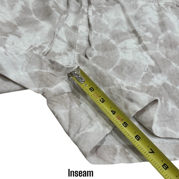 NEW Old Navy Cream and White Tie Dye Artsy Coastal Linen Blend Shorts Size XL - Picture 10 of 11